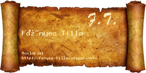 Fényes Tilla névjegykártya